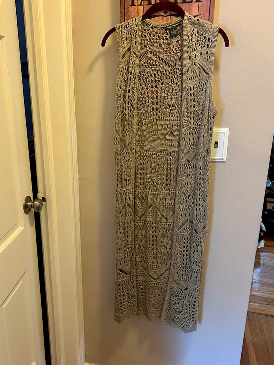 Chelsea & Theodore Sweaters - Chelsea & Theodore Crochet Duster Vest